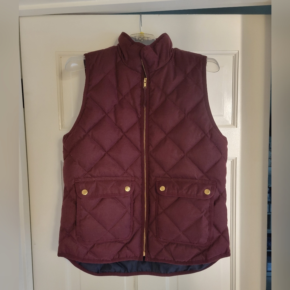 J. Crew Burgundy Down Vest